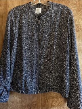 Paraphrase Black and White Zip Jacket